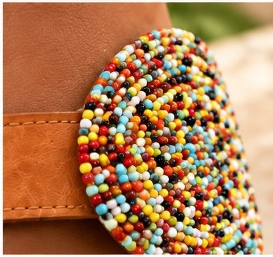 Lakay Mosaic Beaded Sandals