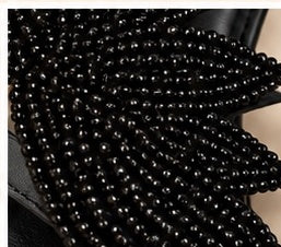 Lakay Noir Beaded Sandals