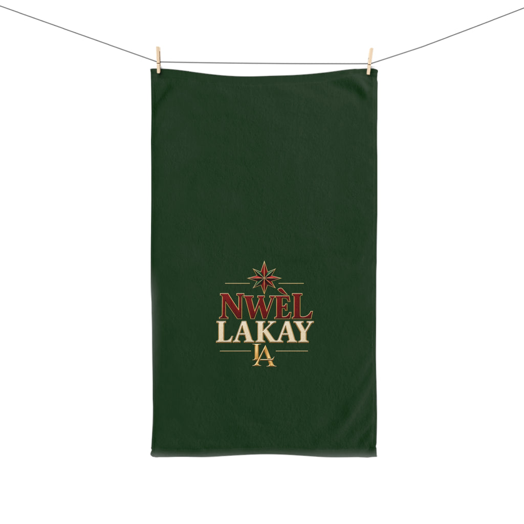 Nwèl Lakay Christmas Hand Towels – Green, Set of 2