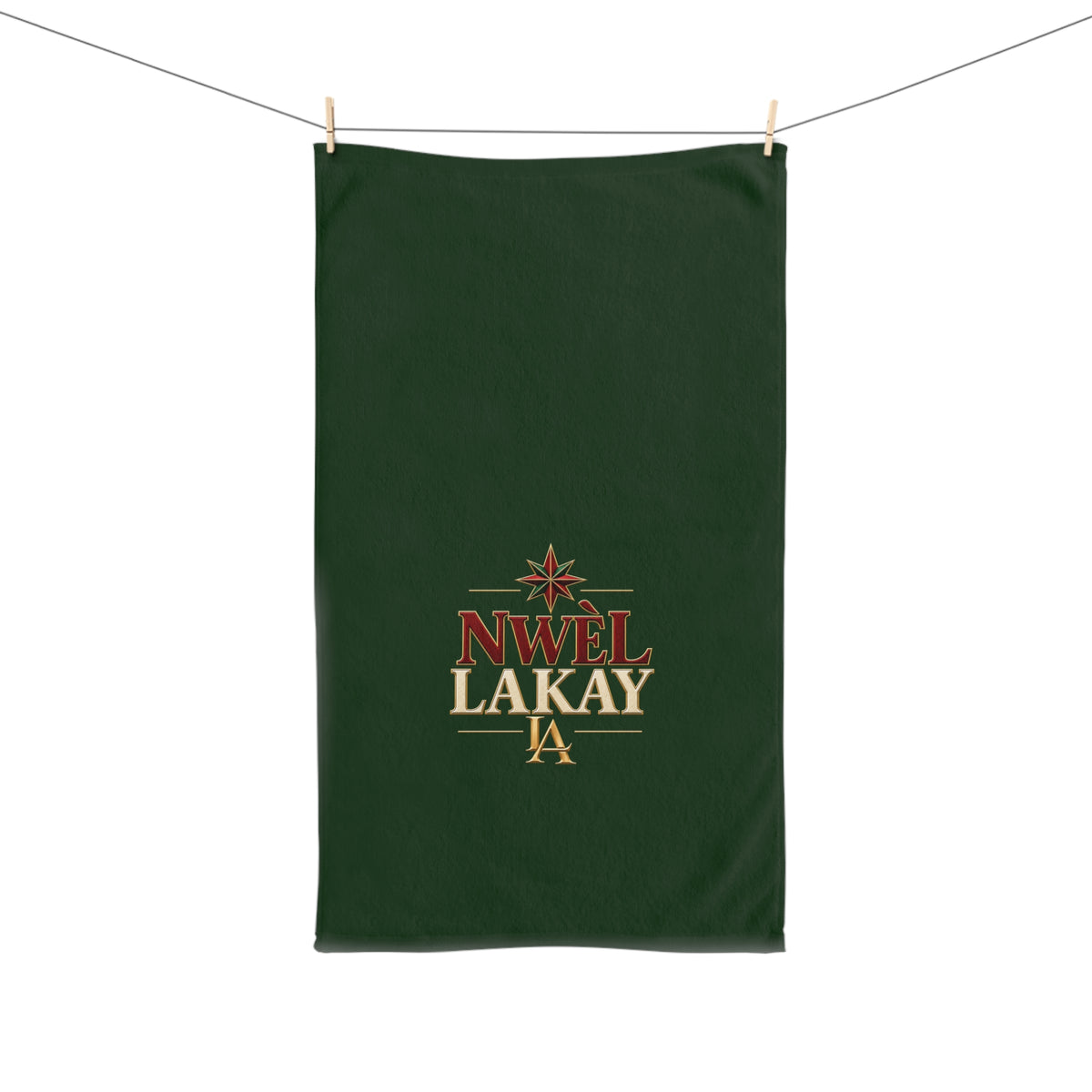 Nwèl Lakay Christmas Hand Towels – Green, Set of 2