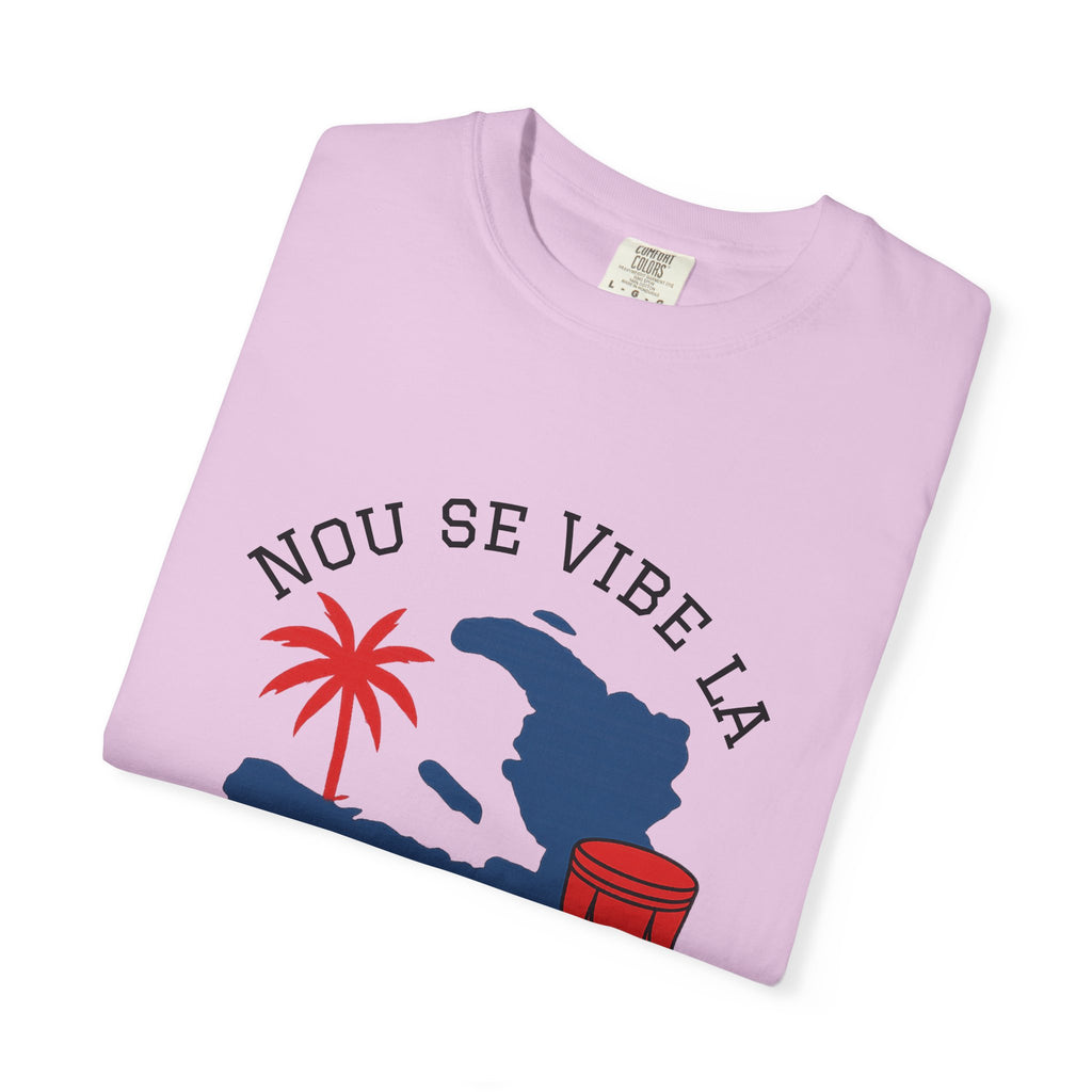Nou Se Vibe La Haiti T-Shirt — Haitian Map, Palm & Drum Tee