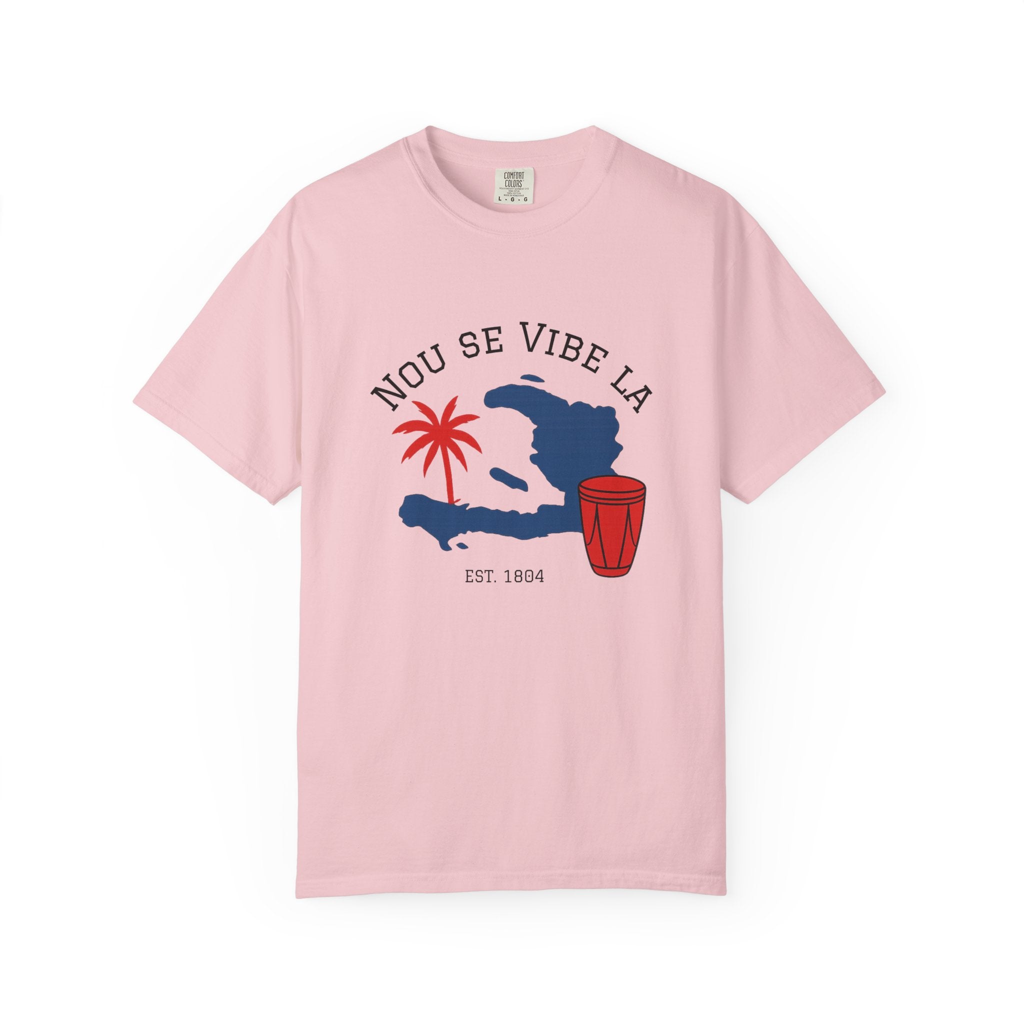 Nou Se Vibe La Haiti T-Shirt — Haitian Map, Palm & Drum Tee