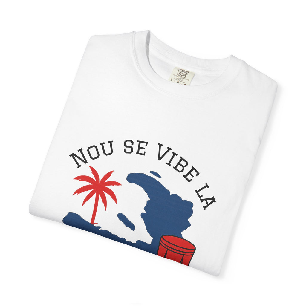 Nou Se Vibe La Haiti T-Shirt — Haitian Map, Palm & Drum Tee