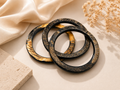 Midnight Marble Horn Bangle