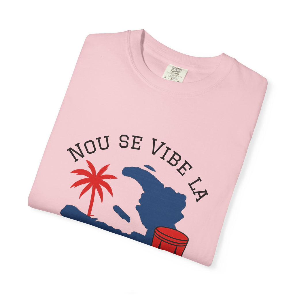 Nou Se Vibe La Haiti T-Shirt — Haitian Map, Palm & Drum Tee