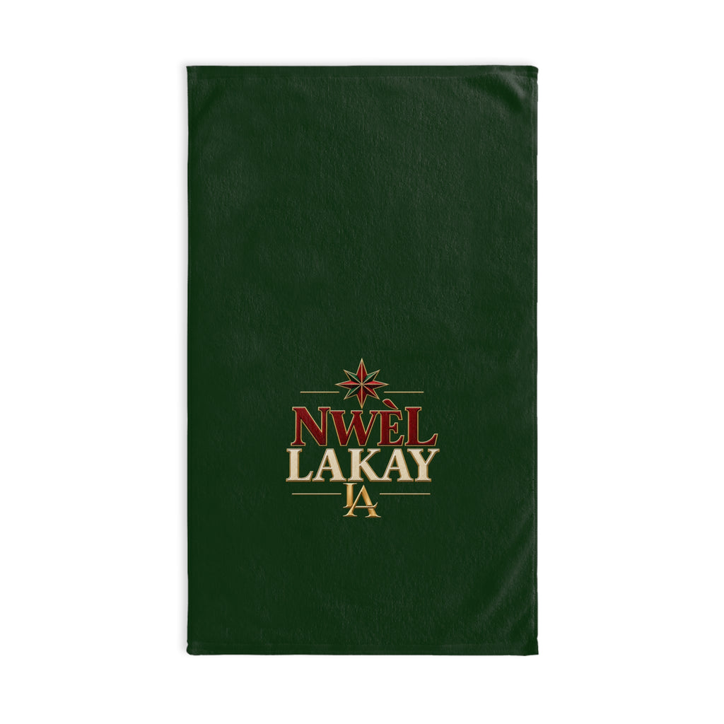 Nwèl Lakay Christmas Hand Towels – Green, Set of 2