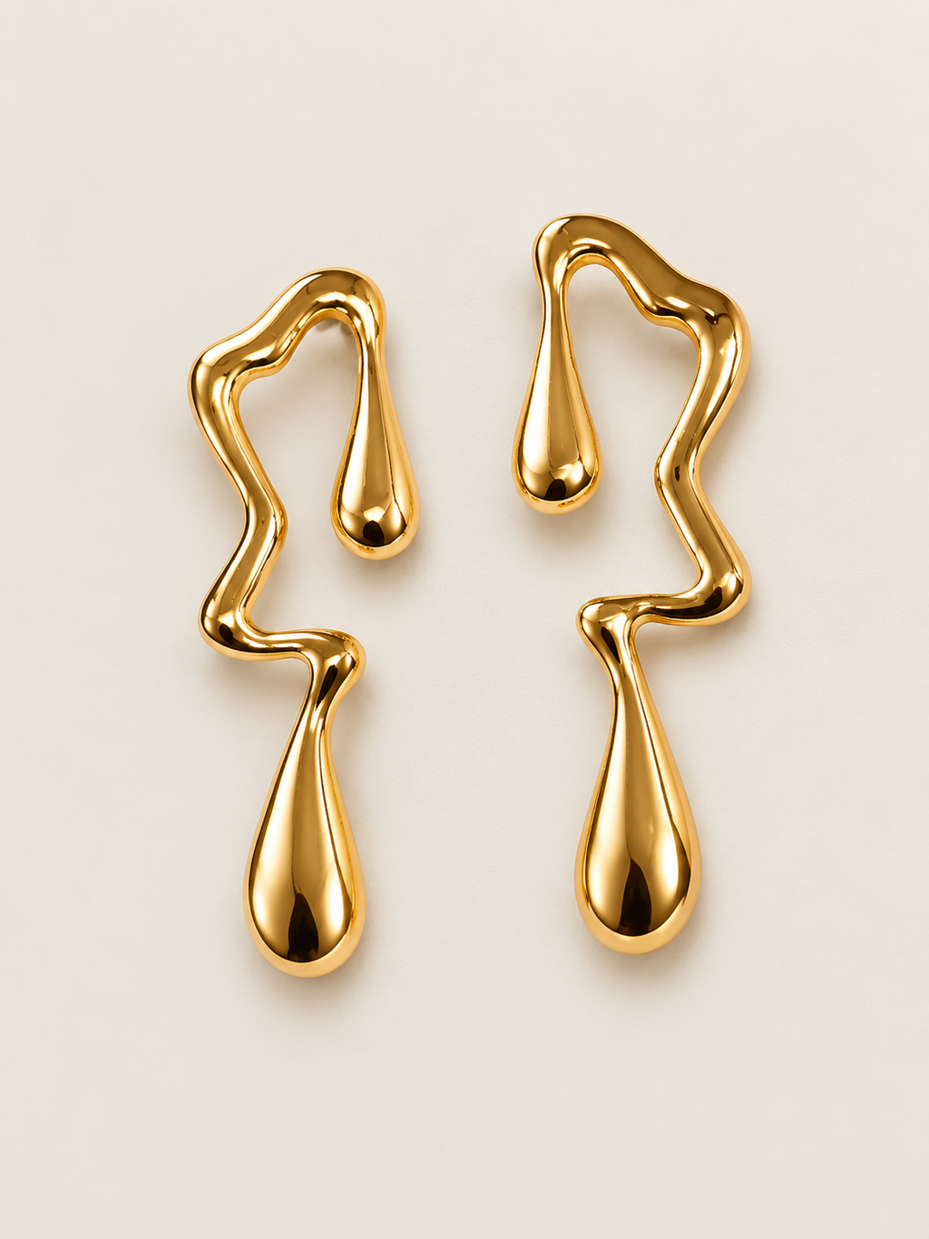 Lumière ( Light) Sculptural Gold-Tone Statement Earrings