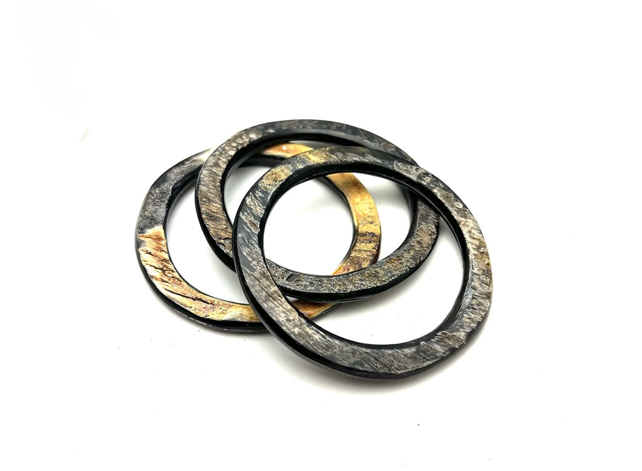 Midnight Marble Horn Bangles ( Sold Separately)