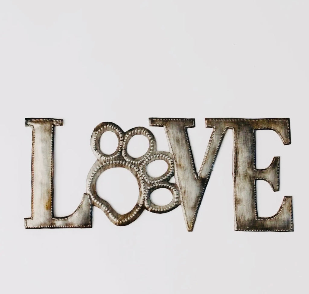 Paw Prints of Love Metal Wall Art