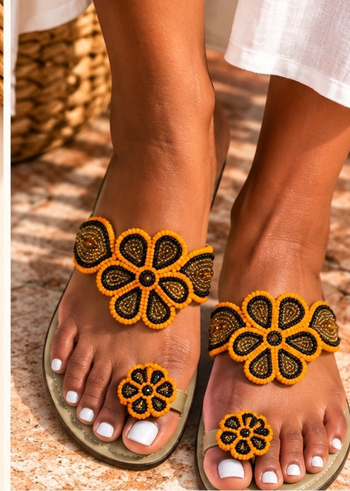 Lakay Fleur Beaded Sandals