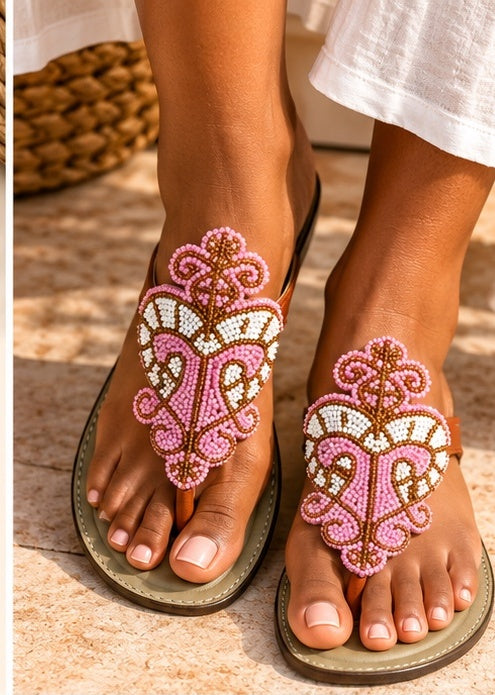 Lakay Rosée Beaded Sandals